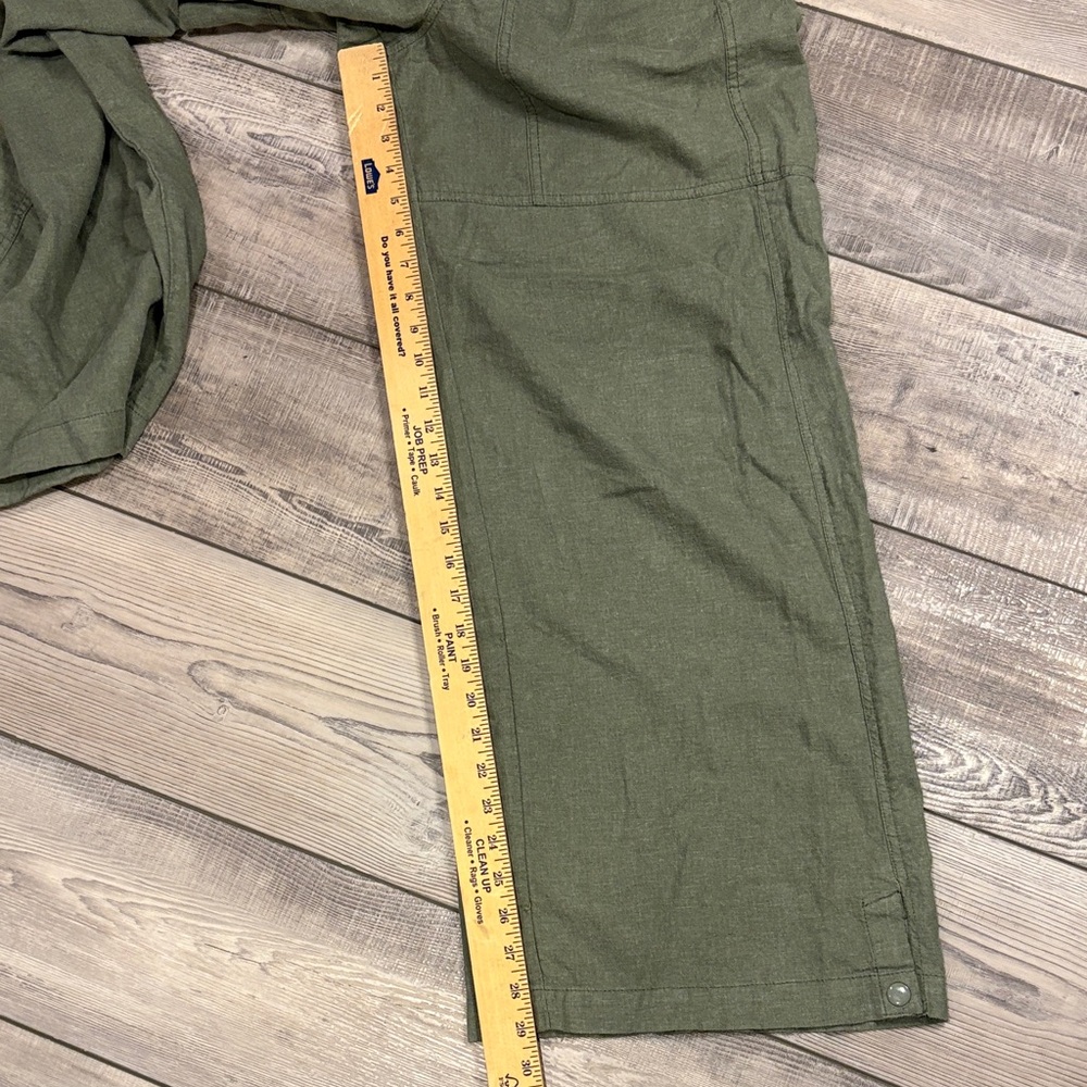 Pilcro Olive Green Linen Blend Elastic Waist Pants EUC Small - Picture 6 of 9